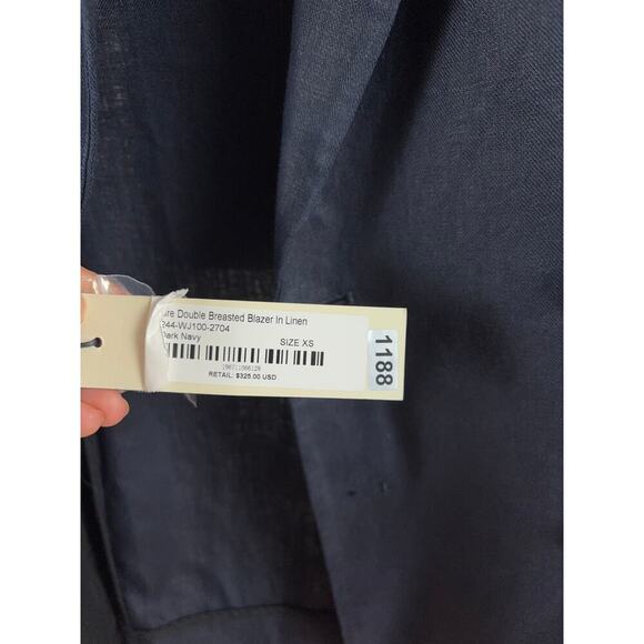 B46 Alex Mill Double Breasted Blazer Linen Womens XS Parisian Chic Lazy Luxury - Picture 9 of 10